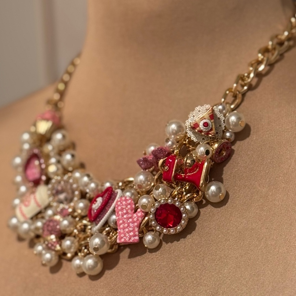 NWT 🧁🍰Betsey Johnson Sweet Bakery Bib Necklace - Picture 6 of 11